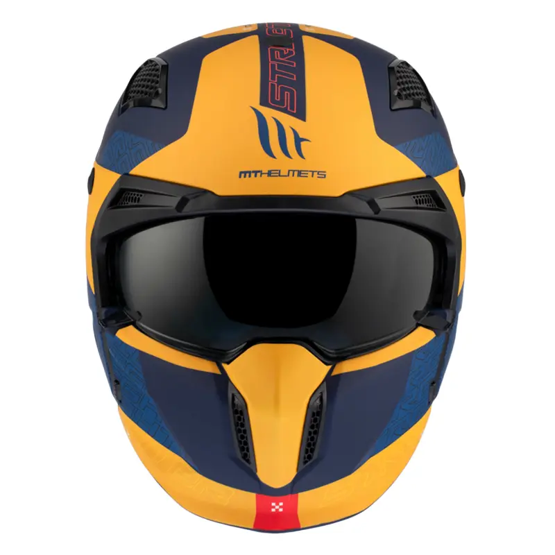 Trial-Helm MT Helmets Streetfighter SV S Totem C3 Blau-Gelb Matt XL — Ansicht 4