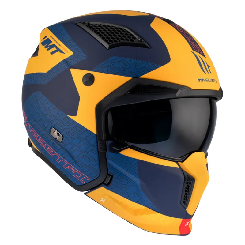 Trial-Helm MT Helmets Streetfighter SV S Totem C3 Blau-Gelb Matt XL — Ansicht 6