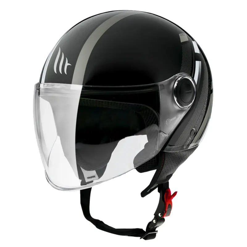 Casco jet Mt Helmets street scope D2 negro-gris brillante XS (ece 22.06)