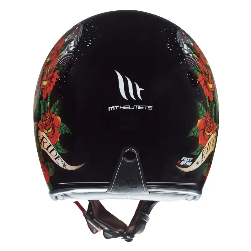 Jet-Helm MT Helmets Le Mans 2 SV Skull & Roses A1 schwarz glänzend L — Ansicht 2