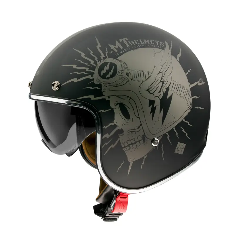 MT Helmets Le Mans 2 SV Diler A2 Jet Helmet matte black XS clear visor — view 2
