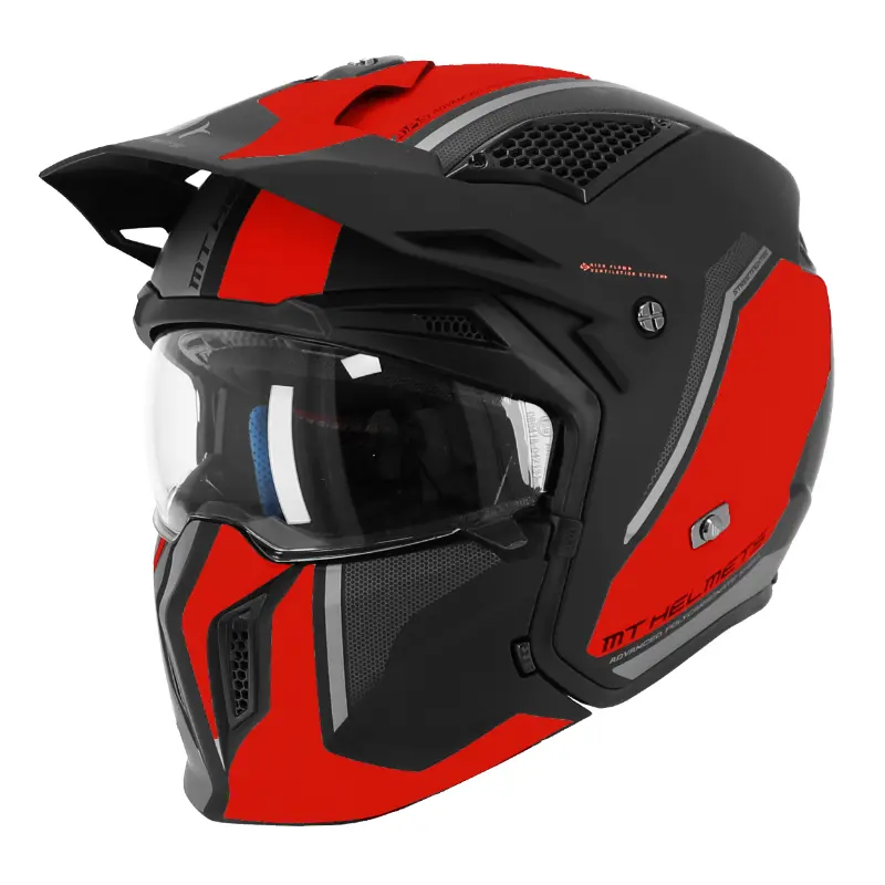 Helm MT HELMETS Streetfighter SV S Twin C5 matt schwarz-rot M ECE 22.06