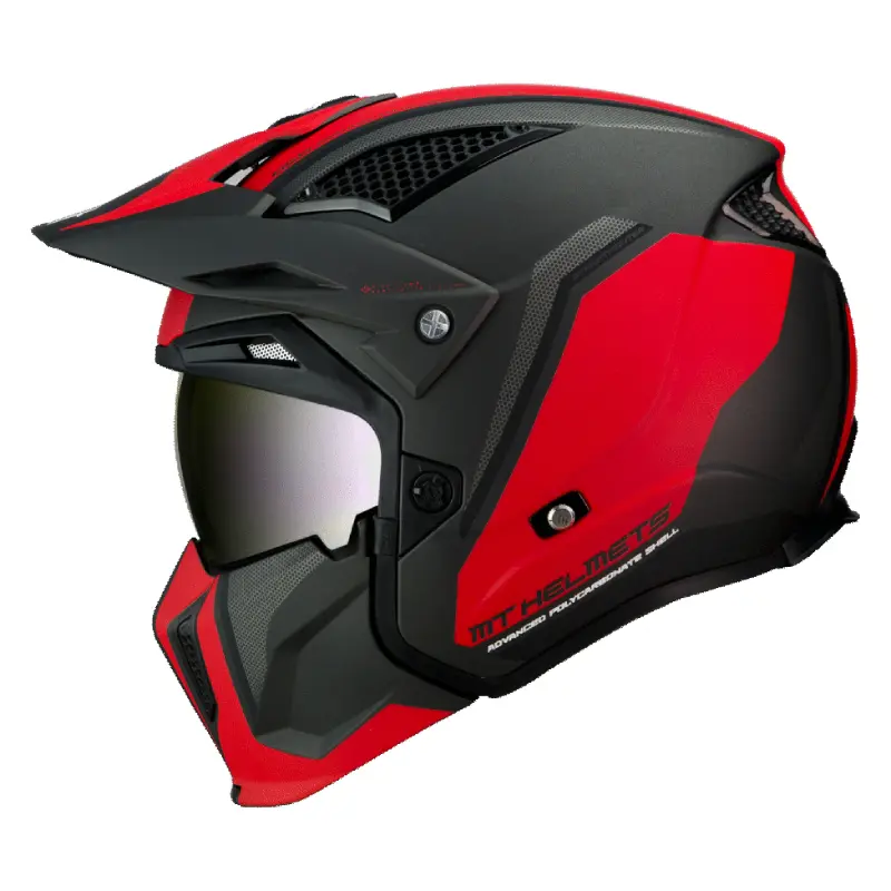 Helm MT HELMETS Streetfighter SV S Twin C5 matt schwarz-rot M ECE 22.06 — Ansicht 2