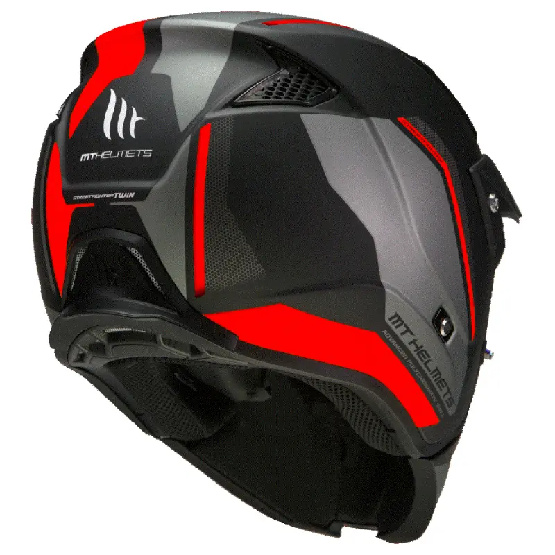 Helm MT HELMETS Streetfighter SV S Twin C5 matt schwarz-rot M ECE 22.06 — Ansicht 4