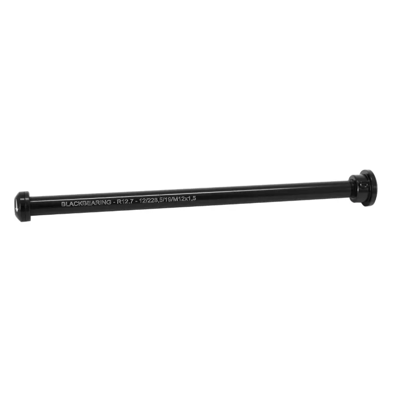 Axe traversant blocage roue arrière Black Bearing filetage M12 x 1,5 mm noir 228,5 mm avec écrou