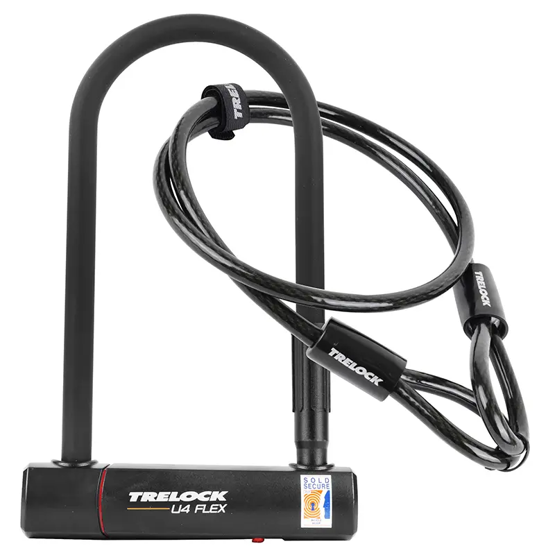Bügelschloss Trelock U4 Plus 108 x 230 mm (diam 14 mm) mit Schlaufe Kabel zugelassen Sold Secure Bronze