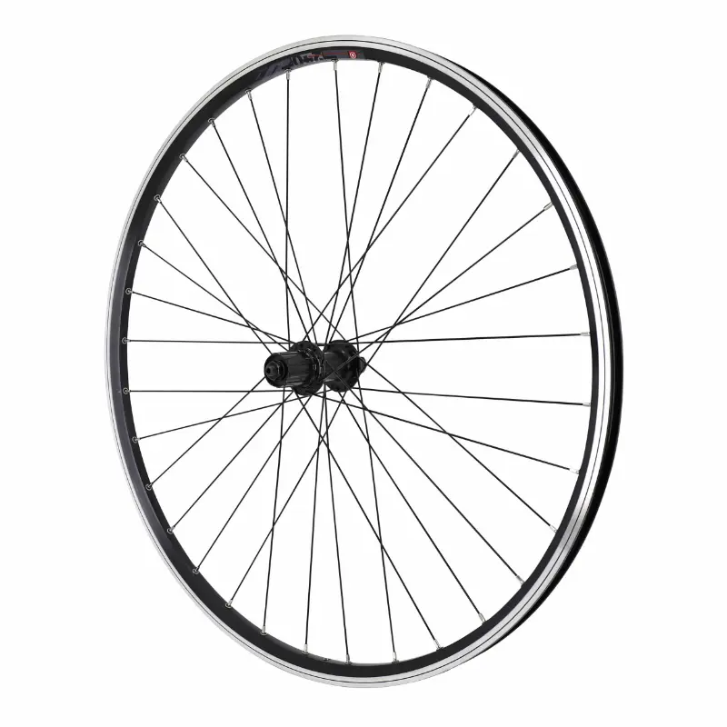 VTC aizmugurējais ritenis 700 x 35 - 28" VELOX M260 pastiprināts Stūres vārpsta Shimano QC300 kasetes 10-9V lieta 19C 32 spieķi melns