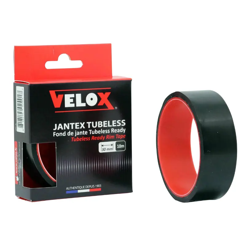 Fond de jante adhésif Velox conversion VTT tubetype en tubeless 30 mm largeur 27-30C rouleau 10 m