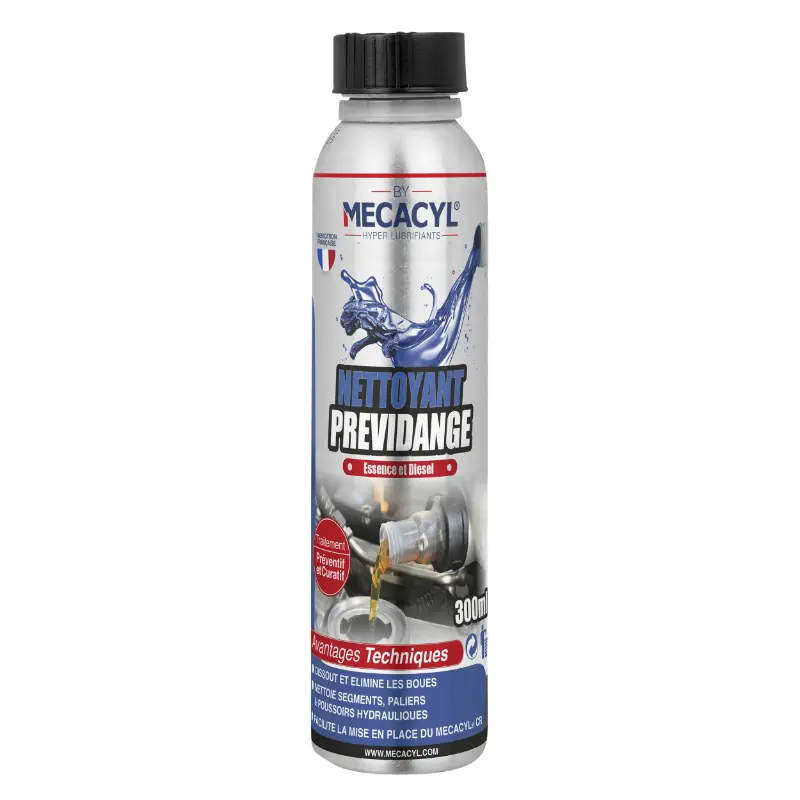Additif huile moteur nettoyant pré-vidange Mecacyl essence et diesel 300 ml