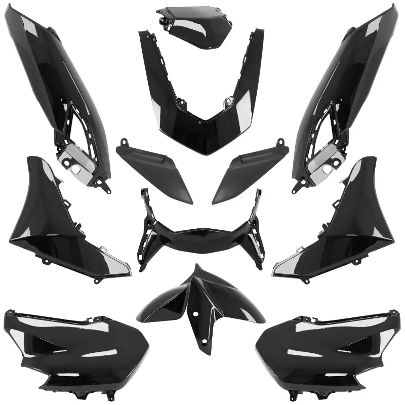 Verkleidung Maxiscooter Yamaha N-Max 125 2021-2024 hochglanz schwarz Kit 12 Teile P2R