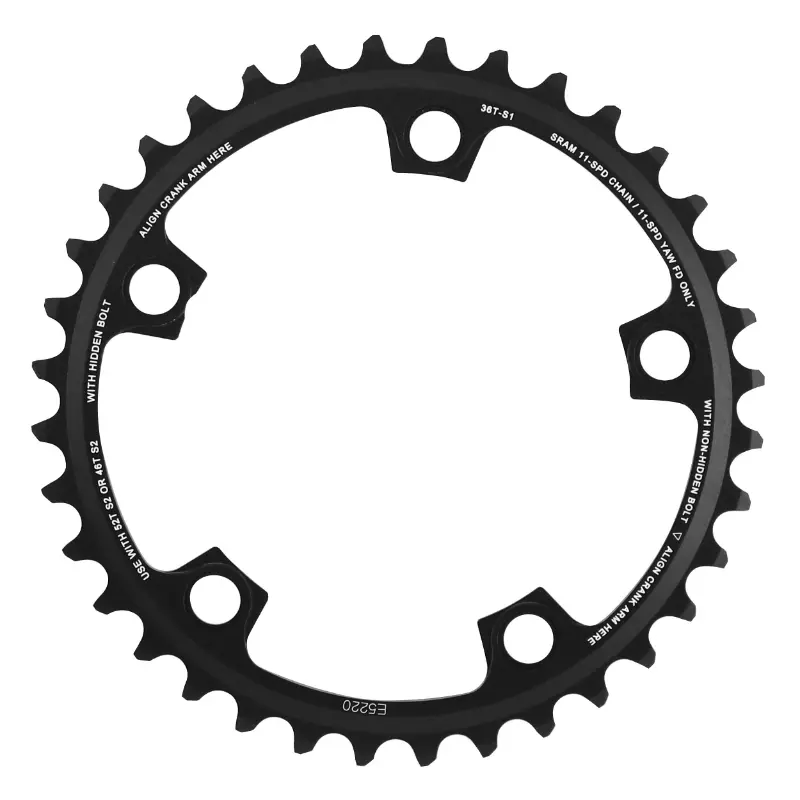 Straßen-Kettenblatt 5BRA d.110 für Sram Original 36DTS Innenred-force-rival 22 yaw alu schwarz 11-fach.