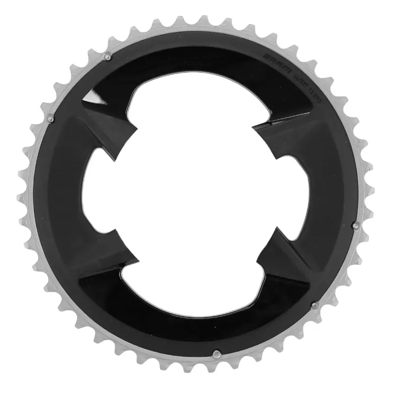 Plateau route 4BRA d.107 pour Sram origine 46DTS exterieur rival alu noir 12V.
