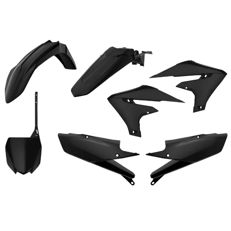Carrosserie carenage moto MX Yamaha 250 YZ-F 2019-2022, 450 YZ-F 2018-2022 noir kit 7 pièces Polisport