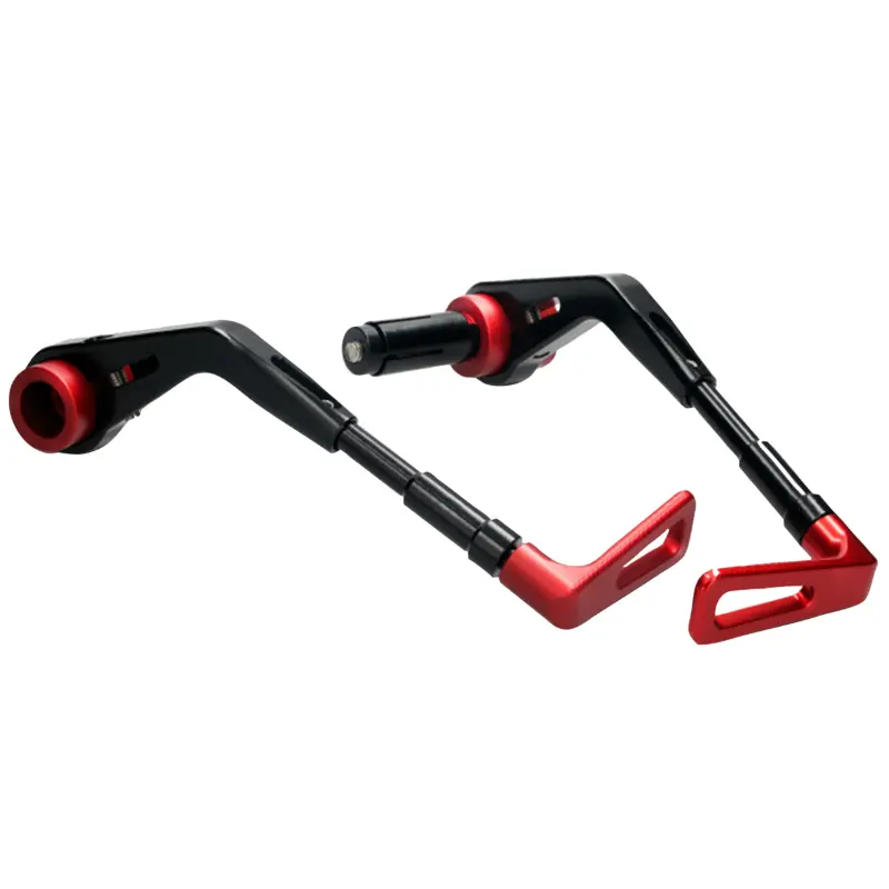 Protection levier de frein Voca Racing CNC alu noir-rouge diamètre intérieur 14 mm longueur réglable 130-148 mm (paire)