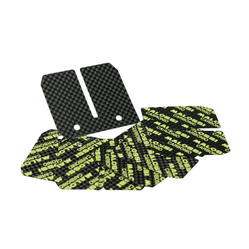 Lamelle de clapet 50 à boîte Malossi VL6-VL15 carbone pour Minarelli 50 AM6, Derbi 50 Senda, GPR-MBK 50 X-Power, Yamaha 50 TZR, Rieju 50 RS1, SMX, Gilera 50 SMT, RCR (6 lamelles 0,30-0,35-0,40 mm)