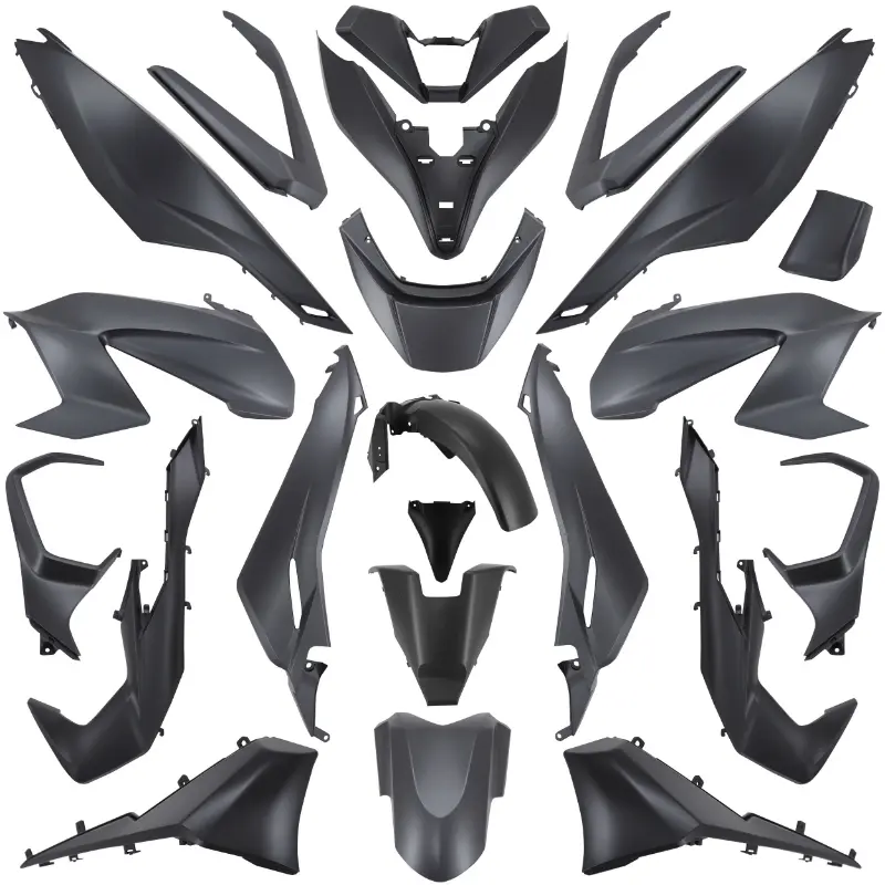 Carrosserie-carénage maxiscooter adaptable Honda 125-350 Forza 2021+ gris foncé kit 22 pièces P2R