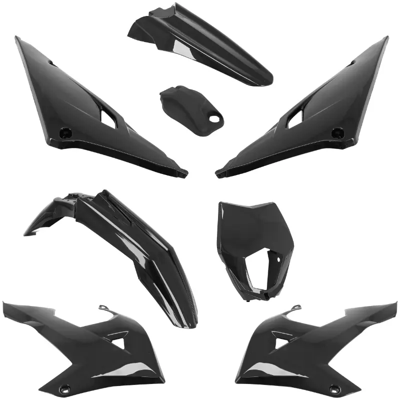 Verkleidung-Kit 50ccm mit Getriebe adaptierbar Rieju 50 MRT 2022+ hochglanz schwarz Kit 8-teilig P2R