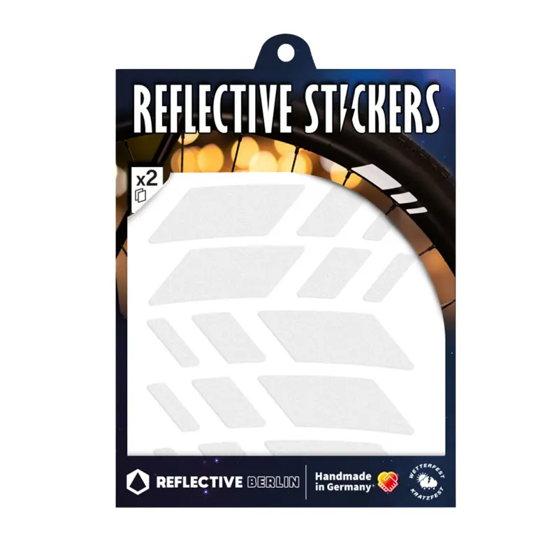 Reflektierender Aufkleber für Fahrradfelge 20 mm Racer weiß - Reflective Berlin