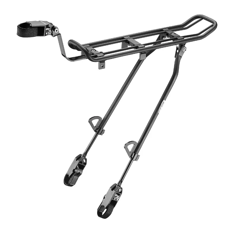 Fahrrad Gepäckträger hinten Ibera Road Alu schwarz 26" bis 29" Befestigung an Streben und Sattelstange max. Gewicht 7 kg kompatibel mit Pakrak