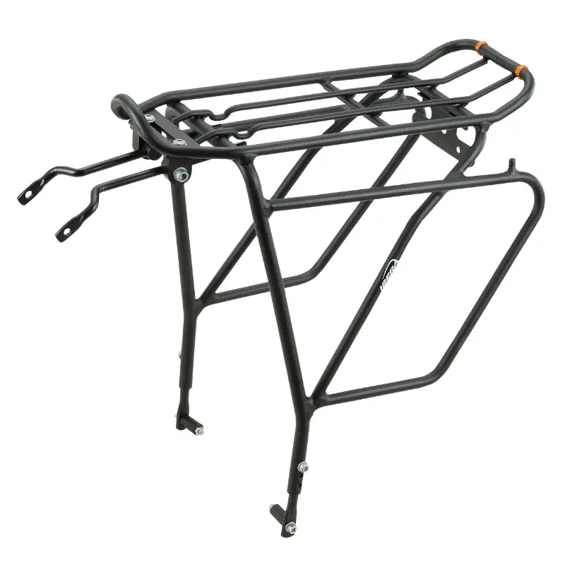 Porte-bagage vélo arrière Ibera Touring Plus aluminium noir réglable 26" à 29" frein disque Pakrak Sidepak 25 kg