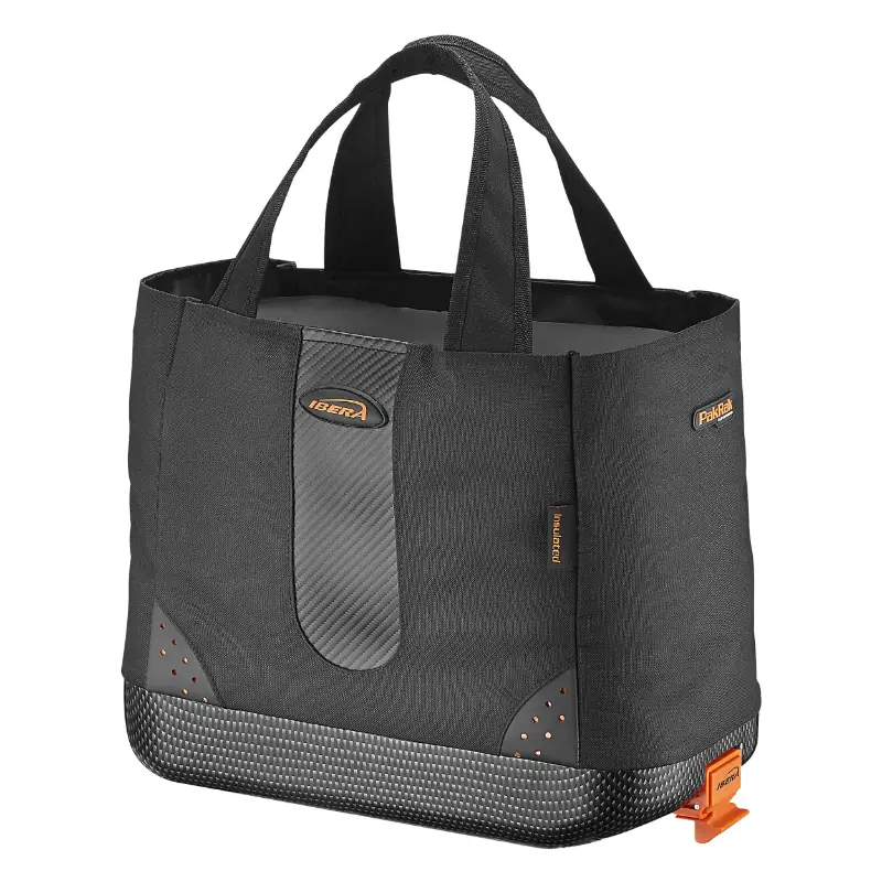 Ibera Einkaufskorb-Tasche mit Griffen schwarz 16L Heckbefestigung Pakrak-System (36X16X30CM)