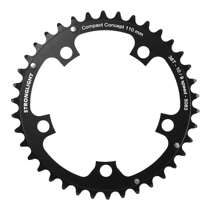 روڈ چین رِنگ 5BRA d.110 Stronglight ڈیورل 38DTS اندرونی سیاہ قسم shimano 10-9V.