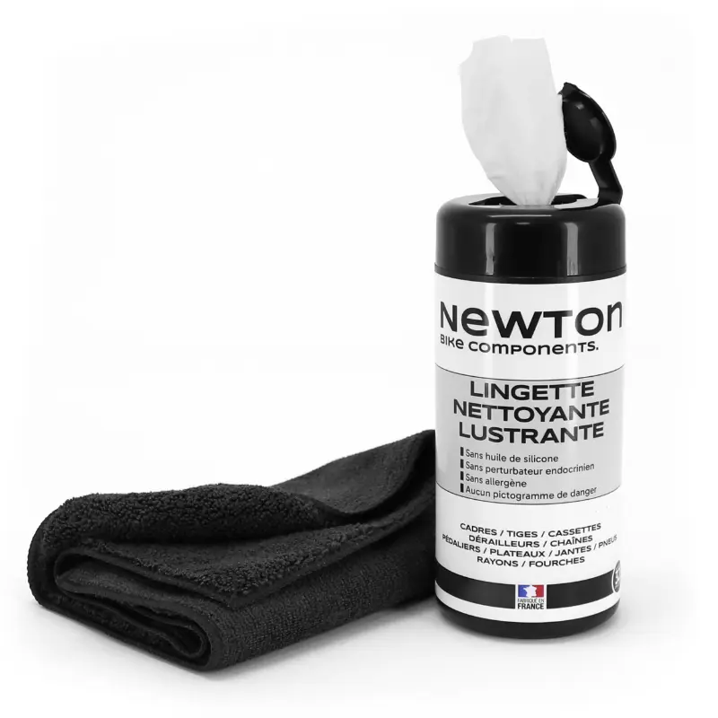 Lingettes multifonction Newton vélo pot de 32 lingettes avec chiffon microfibre