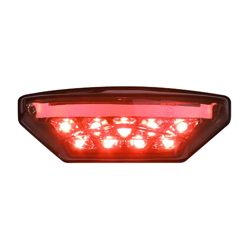 Feu arrière moto universel AVOC Star à LEDs noir couvercle fumé 9 LEDs 3 fils homologué