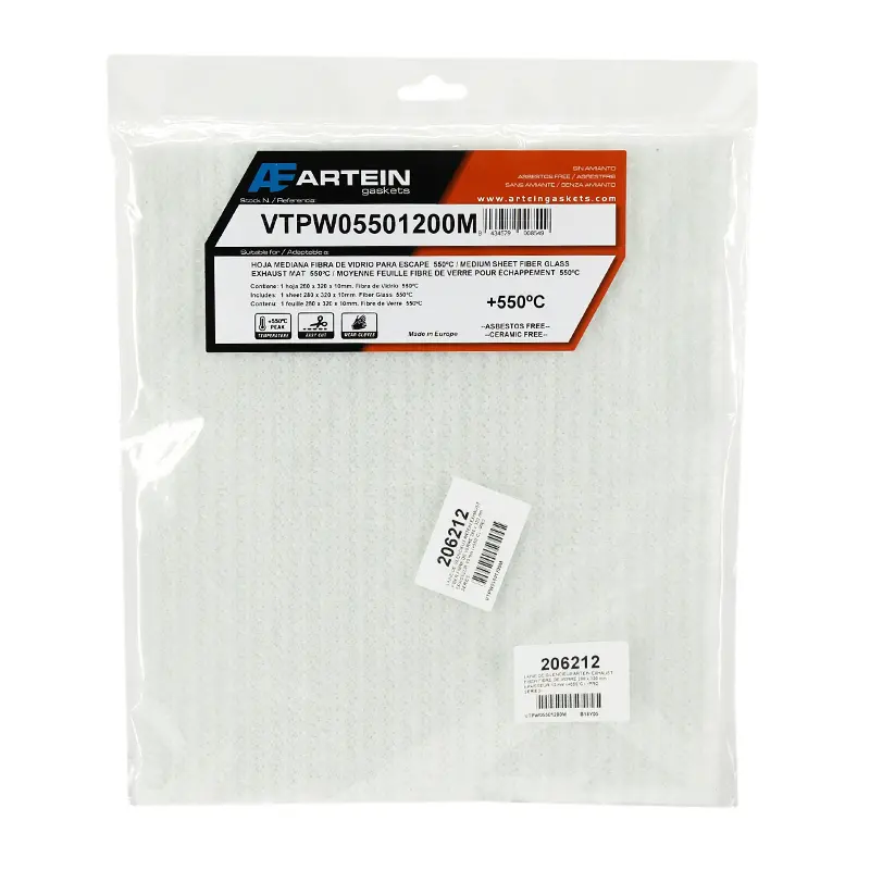 Schalldämpferwolle ARTEIN Glasfaser 280 x 320 mm Stärke 10 mm (+550°C) - Pro Serie — Ansicht 3