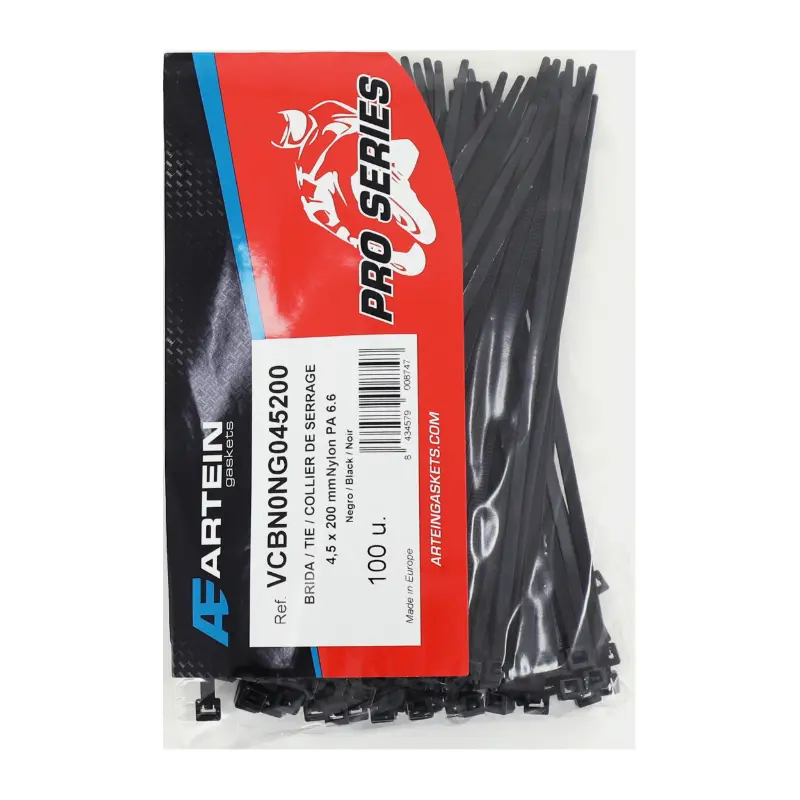 Collier de serrage nylon rilsan Artein 4,5X200 mm noir (lot de 100) - Série Pro