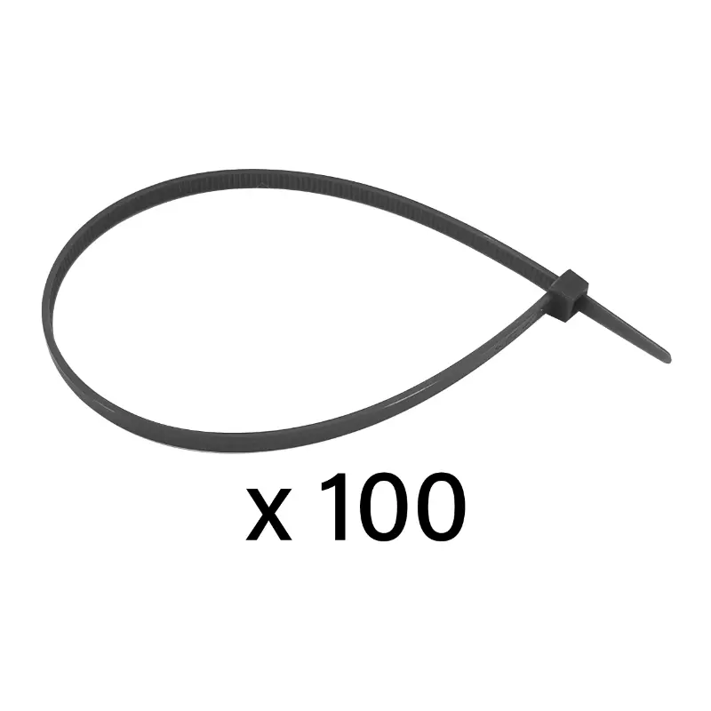 Artein ナイロン ホースクランプ 4.5X200 mm ブラック (100個入り) - プロフェッショナルシリーズ — 第2ビュー