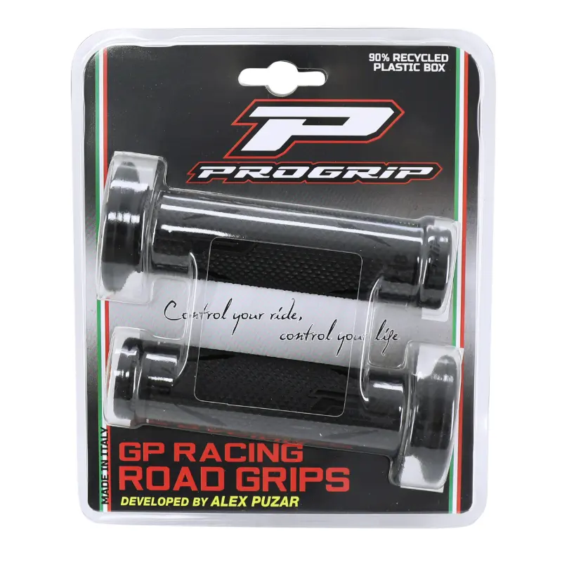 プログリップ 715 GPレーシング シングルデンシティ ブラック オープンエンド 122mm グリップカバー（ペア） — 第4ビュー