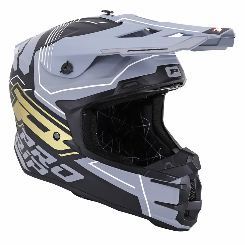 Шлем кроссовый Progrip 3080 Adventure черный-серый-золото мат L ECE 22.06