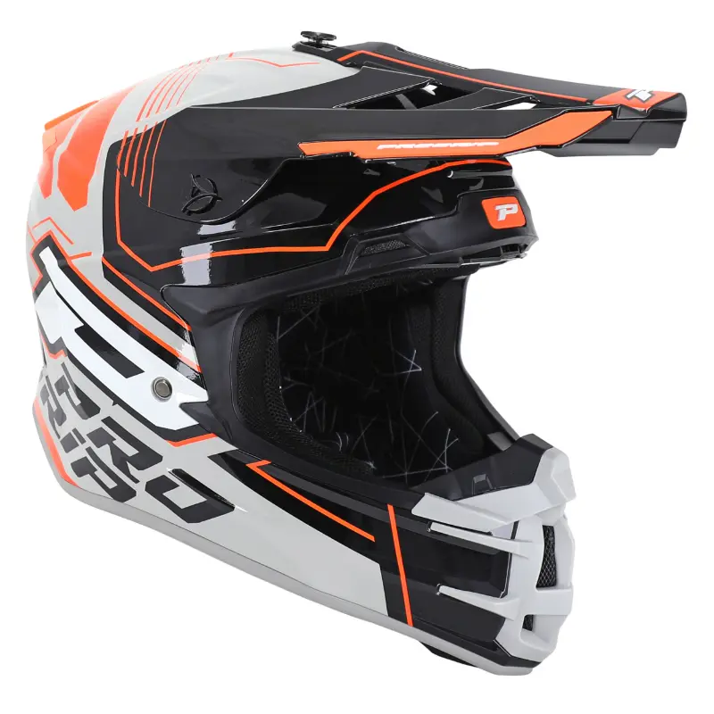 Crosshelm Erwachsene Progrip 3080 Adventure grau-schwarz-orange S ECE 22.06