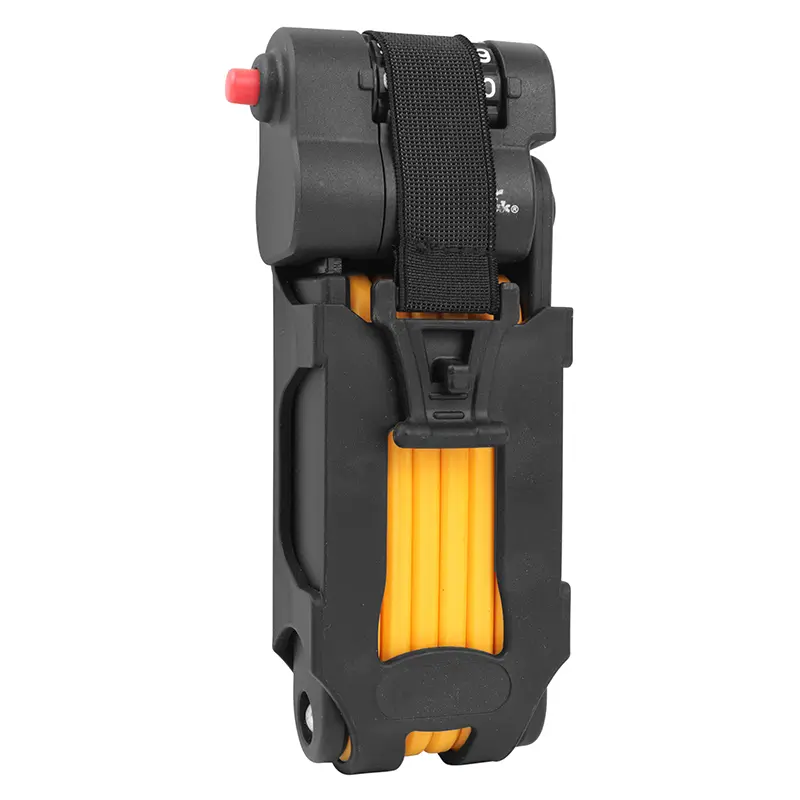 Antivol vélo pliable à combinaison Masterlock diamètre 4 mm longueur 800 mm noir-orange avec support de fixation
