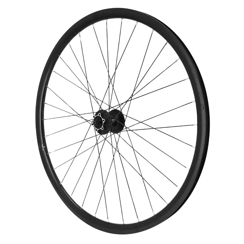 Roue gravel route disque 700 Pulse 19 avant moyeu Shimano Deore M475 disque 6 trous jante 19C 32 rayons noir tubeless ready