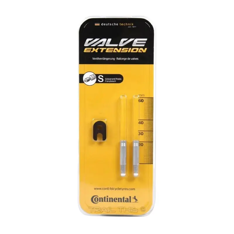 Prolongateur de valve Presta Continental aluminium 20 mm (la paire)