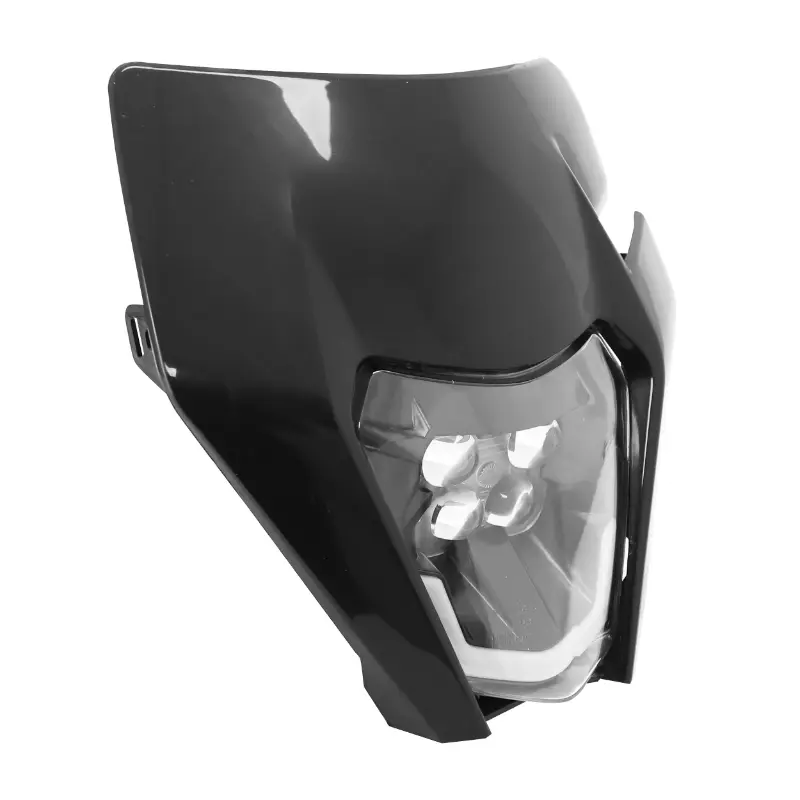 ユニバーサル フロントフォークヘッドライトプレート KTM EXC 2.0タイプ ブラック CE認証 LED P2R