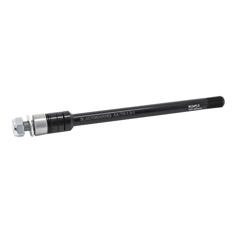 محور عرضي Black Bearing مقطورة عجلة خلفية ملولب M12X1.0MM لـ 12X142-148 (171-183MM) مع مباعدة