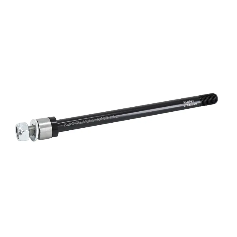 Сквозная ось прицепа заднего колеса Black Bearing резьба M12x1.5мм для 12x142-148 (172-178мм) с распорной втулкой