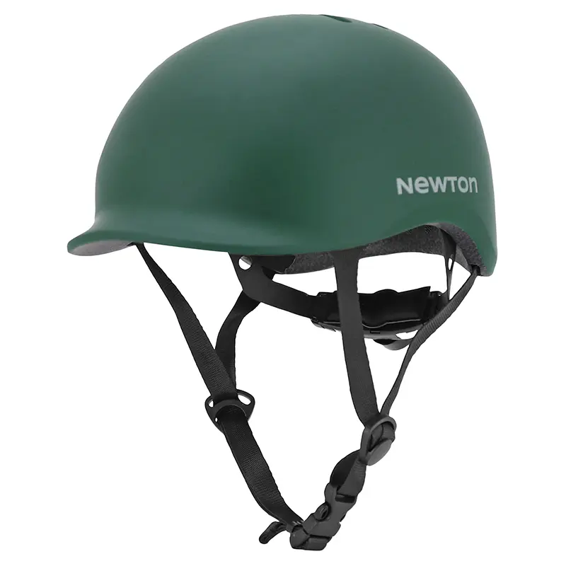 Fahrradhelm für Erwachsene NEWTON urban mattgrün in-mold mit Visier und integrierter Beleuchtung 55-58 cm — Ansicht 3