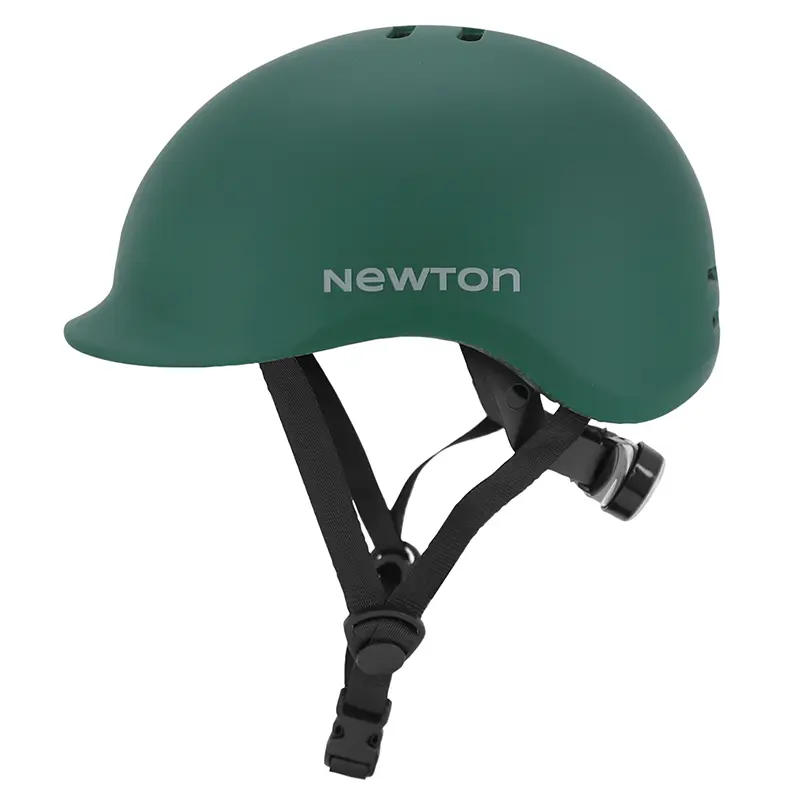 Fahrradhelm für Erwachsene NEWTON urban mattgrün in-mold mit Visier und integrierter Beleuchtung 55-58 cm — Ansicht 4