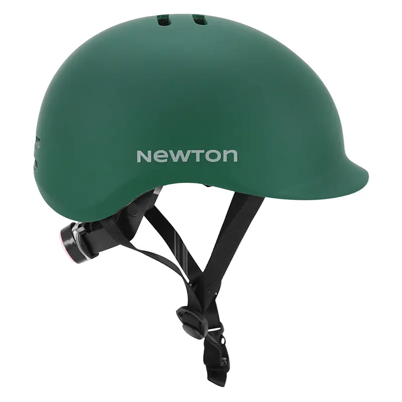 Fahrradhelm für Erwachsene NEWTON urban mattgrün in-mold mit Visier und integrierter Beleuchtung 55-58 cm — Ansicht 8