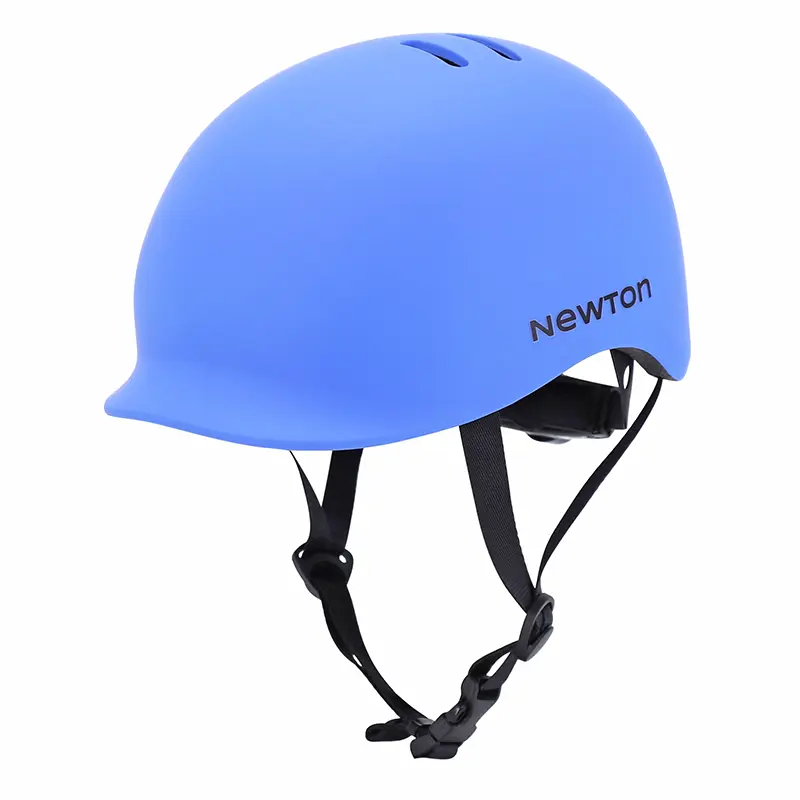 Fahrradhelm für Erwachsene Newton urban mattblau mit Visier und integrierter Beleuchtung 58-61 cm — Ansicht 3