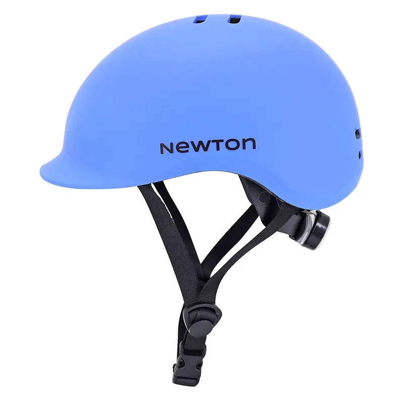 Fahrradhelm für Erwachsene Newton urban mattblau mit Visier und integrierter Beleuchtung 58-61 cm — Ansicht 4