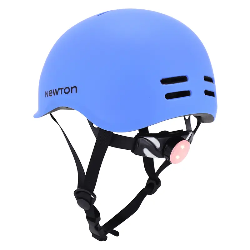 Fahrradhelm für Erwachsene Newton urban mattblau mit Visier und integrierter Beleuchtung 58-61 cm — Ansicht 5