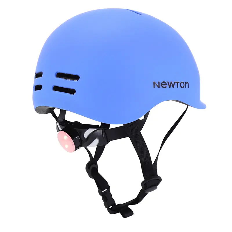 Fahrradhelm für Erwachsene Newton urban mattblau mit Visier und integrierter Beleuchtung 58-61 cm — Ansicht 7