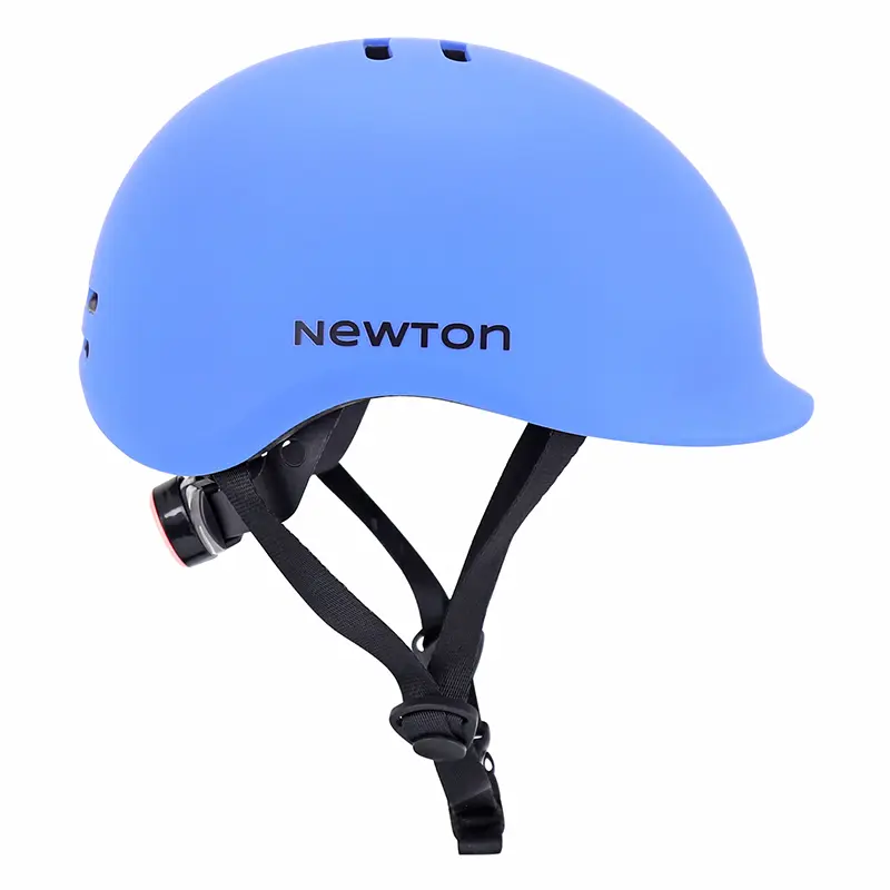 Fahrradhelm für Erwachsene Newton urban mattblau mit Visier und integrierter Beleuchtung 58-61 cm — Ansicht 8