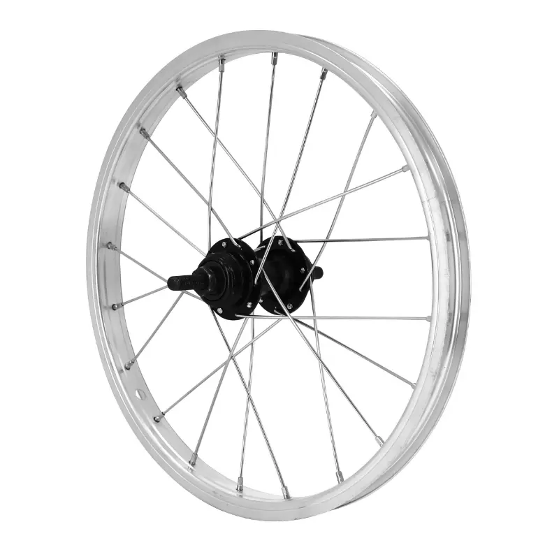 Roue city patin 16" x 1.75 arriere jante alu moyeu acier noir 100 MM axe plein roue libre 1V (etrto 305X20)