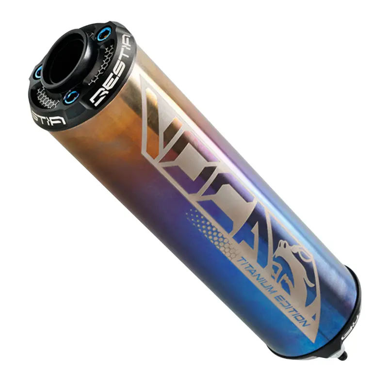 Silencieux VOCA Racing 50 à boîte Bestia RD30400 Titanium brillant pour Rookie, chromé, SCR, MK, Barikit